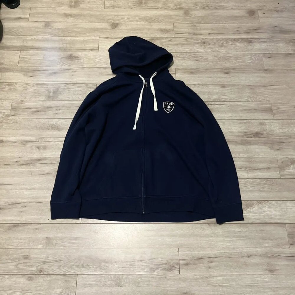 y2k oversized izod navy blue zipup